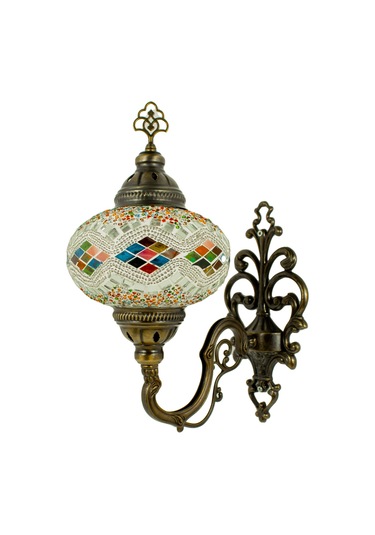 Mozaik Aplik Otantik Gece Lamba El Yapımı Mozaik Bahçe Lambası Çok Renkli
