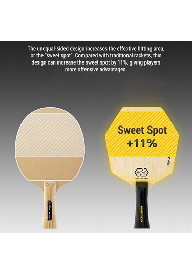 Ranyeek Altıgen Tasarım Bolı Es2 Ping-pong Raketi - Geniş Vuruş Alanı, Hız Ve Güç Artırıcı, Ergonomik Uzun Saplı Enine