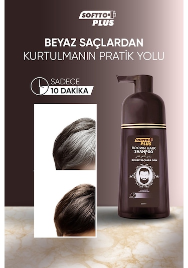 Softto Plus Kahverengi Saç Şampuanı Pompalı 350 ML