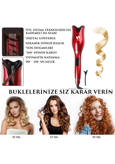 Prodiva Otomatik Red Rose Saç Kıvırma Maşası