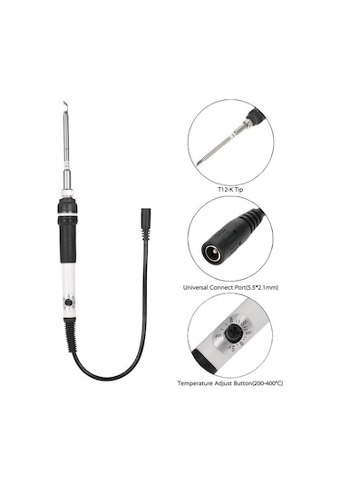 T12 Elektrikli Havya Dc 75w Elektrikli Havya 12-24v 75w Ayarlanabilir Sıcaklık Kaynak İstasyonu Aracı, Elektrikli Havya