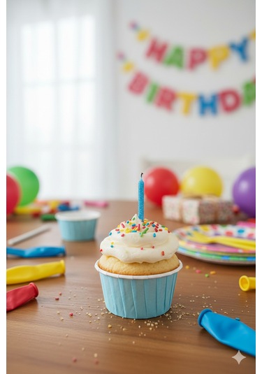 Karton Mavi Cupcake Kapsülü 50'li - Kek Ve Cupcake Sunum Kapsülü Diğer