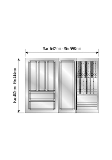 Çekmece Içi Kaşıklık Ve Bıçaklık 64x48 Yandan Ve Boydan 4,5 Cm Kesilebilir