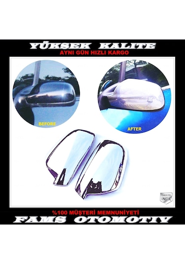 Peugeot 307 Krom Ayna Kapağı 2 Prç. 2001 Üzeri P. Çelik