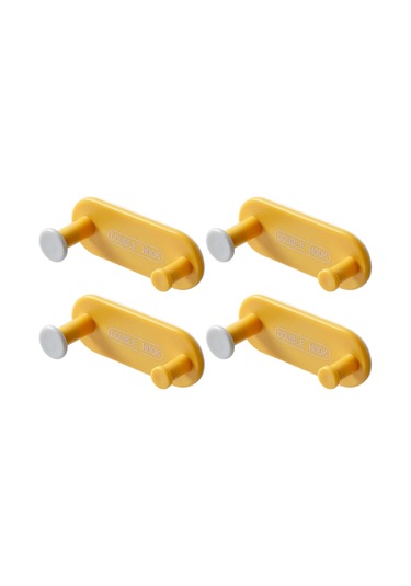 Suntek Kendinden Yapışkanlı Duvar Tuşlar Ofis Koridor Kancası Sarı 4 Adet Çok Renkli