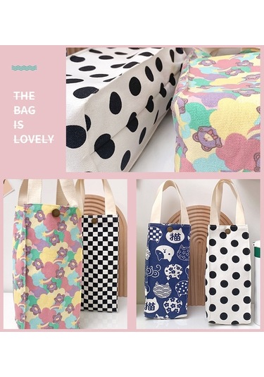 Sones Canvas Termos Bardak Koruyucu Kapak Evrensel Su Şişesi Çantası Su, Özellikler: Red Cat Çok Renkli