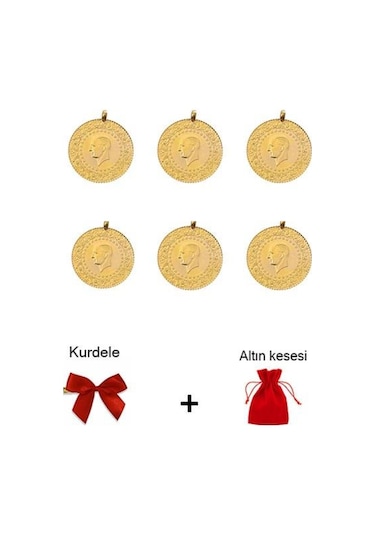 AgaKulche Ziynet Çeyrek Altın Yeni Kulplu 6 Adet
