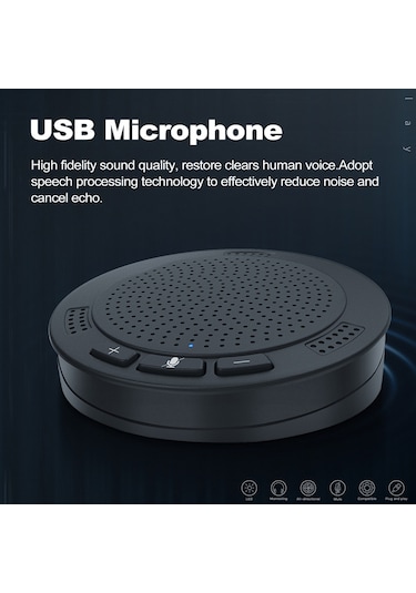 Wezone Usb Tüm Yönlü Mikrofon - Konferans, Oyun Ve Canlı Yayın İçin Gürültü Azaltma, Tek Tuşlu Sessiz Mod, Plug & Play