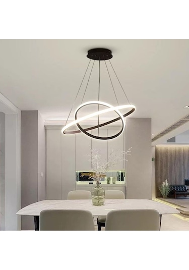 Siyah 2li İkili Günışığı Ledli Avize Siyah