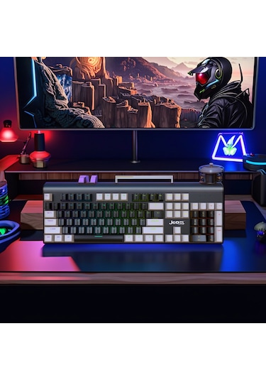 104 Tuşlu Gaming Klavye Rgb Işıklı Animasyon Modlu Mekanik Hisli Klavye Oyuncu Klavyesi