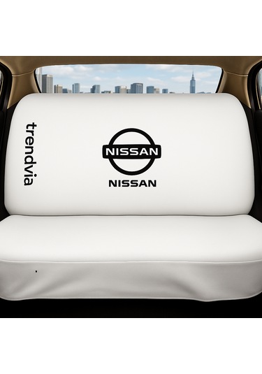 Nissan Araçlara Uygun Penye Kumaş Ön Arka Oto Koltuk Kılıfı - Servis Tipi Oto Kılıf Takımı Beyaz