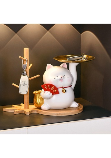 Suntek Kumbara Servis Tepsisi Yatak Odası Düzenleyici Süs Kedi