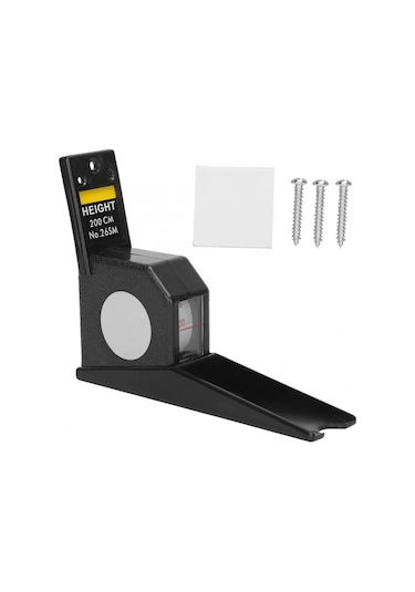 Siyah Ölçüm Cetveli 2 Metre Yükseklik Boy Ölçer Geri Çekilebilir Şerit Metre Cetvel Metal Ölçme Aracı Şerit Metre