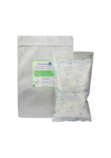 Marispacks 250 G X 2 Adet Silikajel Nem Alıcı Paket Nonwoven, Aluminyum Doypack Ambalajda
