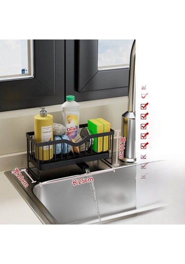 Dianziye Sıvı Sabun, Pamuk, Mıska Depolama İçin Karbon Çelik Lavabo Sulama Rakusu - Suda Tüpü Altı Mutfak Organizer Siyah Diğer Dianziye Sıvı Sabun, Pamuk, Mıska Depolama İçin Karbon Çelik Lavabo Sulama Rakusu - Suda Tüpü Altı Mutfak Organizer Siyah Diğer