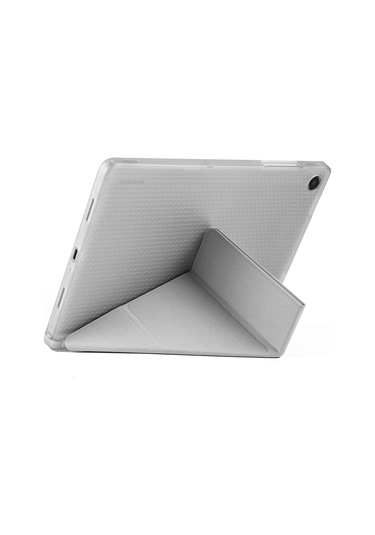Galaxy Uyumlu Tab A11 Plus Kılıf Mkst Tri Folding Kalem Bölmeli Standlı Kılıf - Siyah Tablet Kılıfı