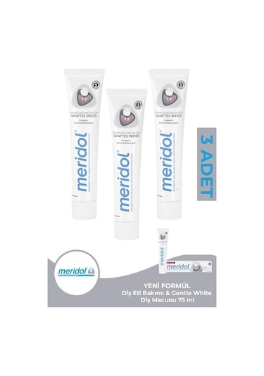 Meridol Diş Eti Bakımı & Gentle White Diş Macunu 3 x 75 ML