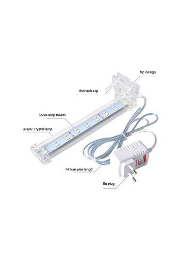 Silkroadselect D10 Stili Kristal Ledler Akvaryum Aydınlatma Sulu Bitki Büyüme Işığı Su Geçirmez Klipli Lamba Mavi Beyaz Led Balık Tankı Için Beyaz