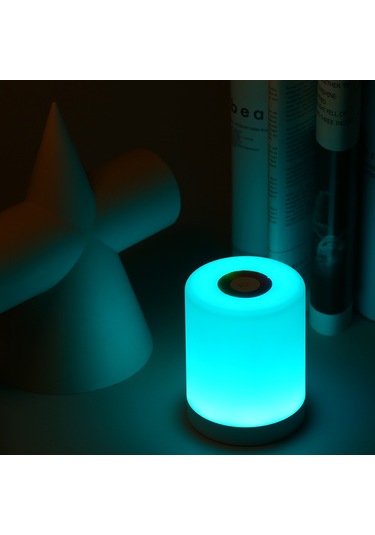 Geeksen Led Yatak Odası Lambası, Dokunmatik Kontrol, 3 Seviye Isınak Beyaz Işık, Rgb Renkli Ambiyans Işığı, Şarj Edilebilir, Duvara Asılabilir/sabitlebilir Beyaz Diğer