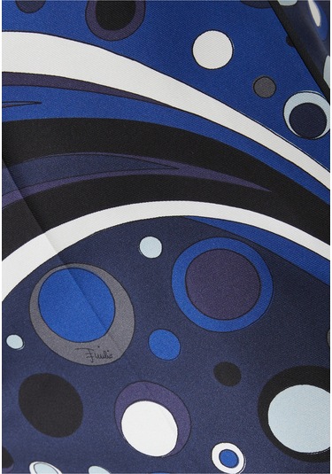 Pucci Şık Ipek Twill Pantolon Navy Multi