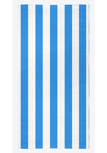Çizgili Dijital Baskılı 75x150 Cm Plaj Havlusu MAVİ