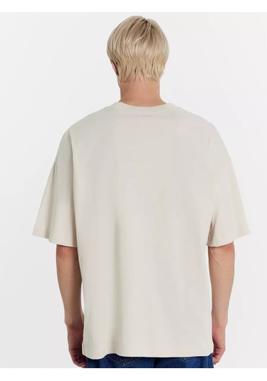 Mark Formelle Baskılı Oversize Tişört 247800498 Bej