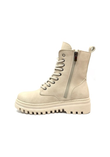 Mehtap Süs Üçgen Toka Detaylı Kaymaz Taban Kadın Postal Bot Bej