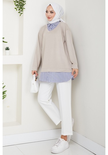 Gömlek Yaka Oysho Tunik 1612 - Taş Taş