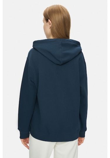 Ucla Vıvıana Lacivert Kapüşonlu Baskılı Fermuarlı Standard Fit Kadın Sweatshirt Lacivert
