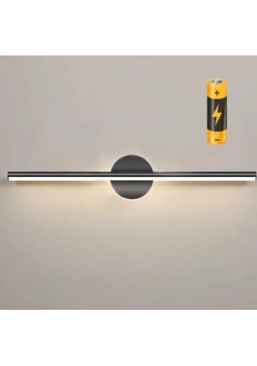 Modern Kablosuz Tak Çalıştır Ledli Pilli Aplik Mat Siyah