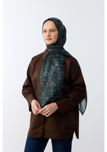 Mirsoy Scarf Asya Etnik Desen Şal Yeşil
