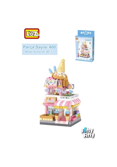 Loz Micro Block Serisi Dondurma Dükkanı 400 Parça Oyuncak Yapım Seti Fflz-8813