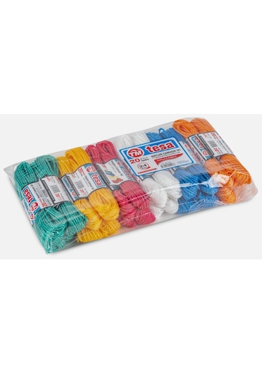 Tesa 24 Adet 20 mt Naylon Çamaşır İpi Çok Renkli