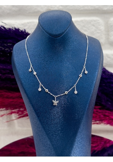 925 Ayar Gümüş Özel Tasarım Şans Modeli Lüks Kadın Kolye Gümüş