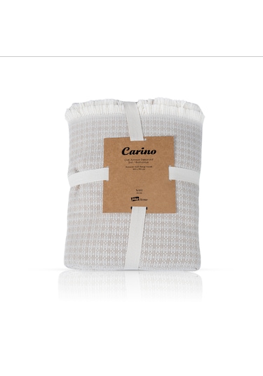 Carıno - Kum Karelitv Battaniyesi- Koltuk Şalı %100 Akrilik