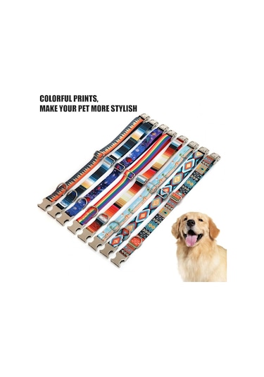 Pet Etnik Tarzı Yaka For S: 1.5x27-43cm Mavi Turuncu Siyah