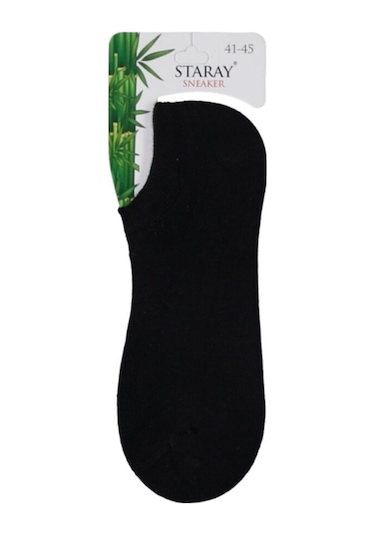 Bonbonetti Bambu Dikişsiz Erkek Sneakers Çorap  36-40 Numara Siyah 40-45 Siyah