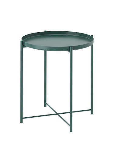 Tepsili Sehpa, Koyu Gri-yeşil, 45x53 Cm Yeşil