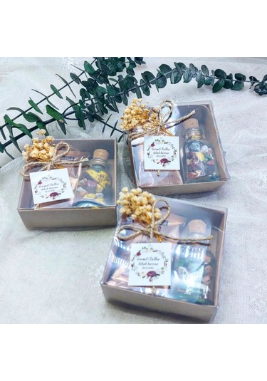 Kahve Ve Şişe İçinde Çakıl Taşı Çikolata Kutulu Söz Nişa 20 Adet