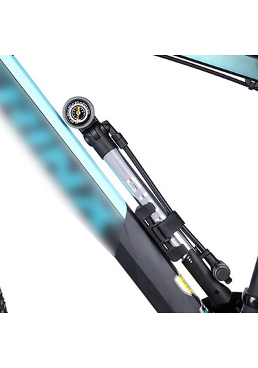 Reedark Alüminyum Mini Bisiklet Hava Pompası 120psı - Schrader/presta Valfler Uyumlu, Çevirkeli Basınç Göstergeli Siyah