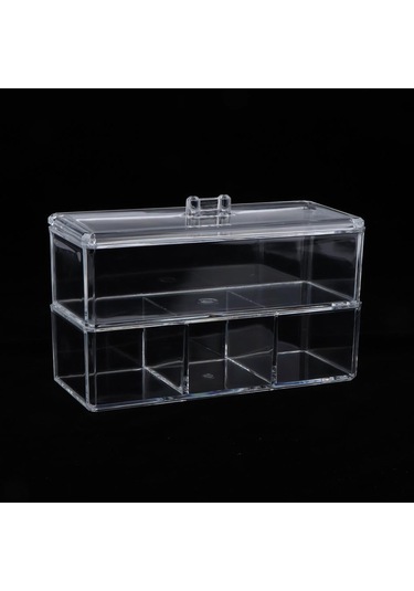 Homyl Toz Geçirmez Akrilik Makyaj Pamuğu Ped Çubuğu Saklama