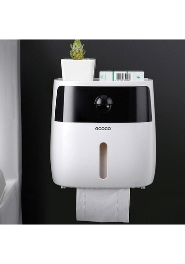 Novahub Siyah Basit Kurulum Tasarımı Tuvalet Kağıdı Kutusu Basılarak Açılır Su Geçirmez Çift Katlı Kağıt Havlu Kutuları Siyah