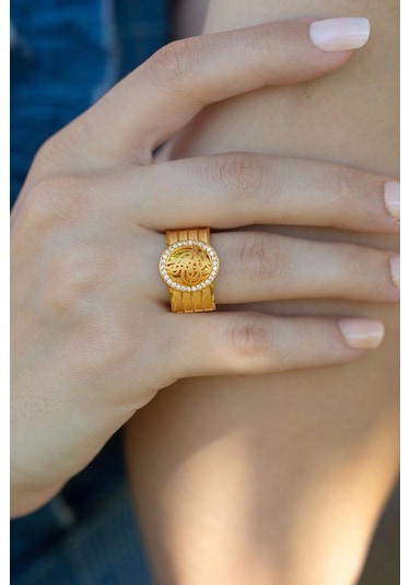 Çgk Kuyumculuk Tuğralı Hasır Altın Yüzük Gold