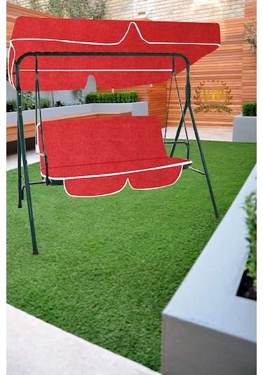 Viphomeconceptltd Vip Gölgelikli Salıncak Minder Takımı, Bahçe Minderi Kırmızı
