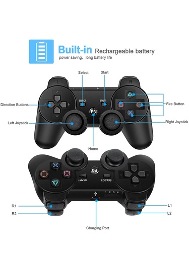 Şeffaf-sony Ps3 Denetleyici Desteği Bluetooth Kablosuz