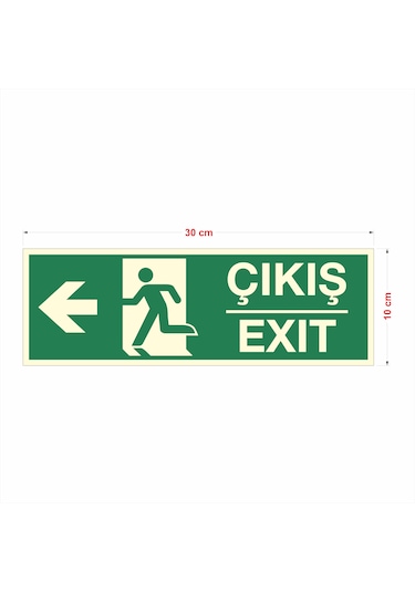 Fosforlu Exıt / Çıkış Uyarı İkaz Tabelası 10x30
