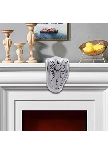 Suntek Magideal Erime Saat Duvar Süsleme Moda Dekoratif Gümüş
