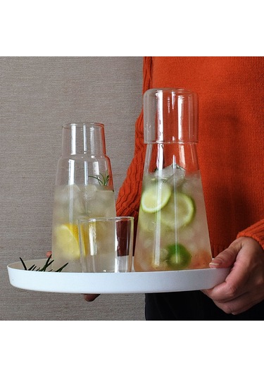 Springsun Yaz Serinletici 800ml Cam Buzlu Çaydanlık - Pratik Ve Dayanıklı Ev İçecek Seti Şeffaf