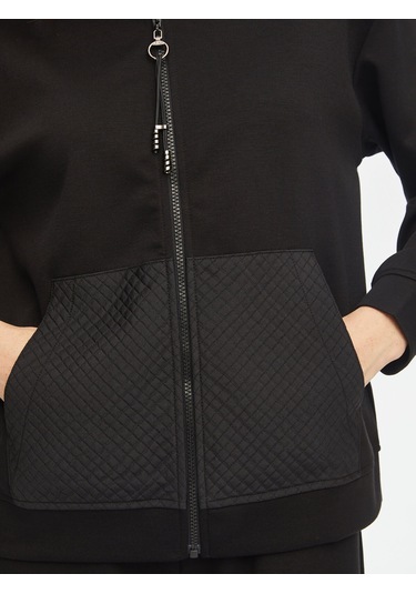 Kapitone Garnili Eşofman Üst 69271 U6927110 Siyah