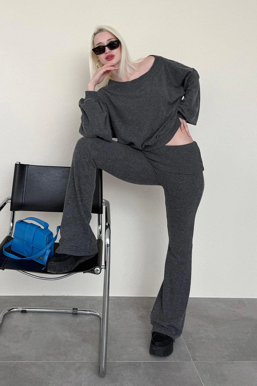 Antrasit Bluz Pantolon İkili Takım Mg2289 Antrasit